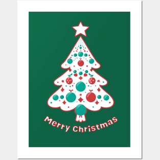Merry Christmas Tree - Minimal Design Posters and Art